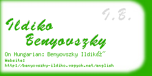 ildiko benyovszky business card